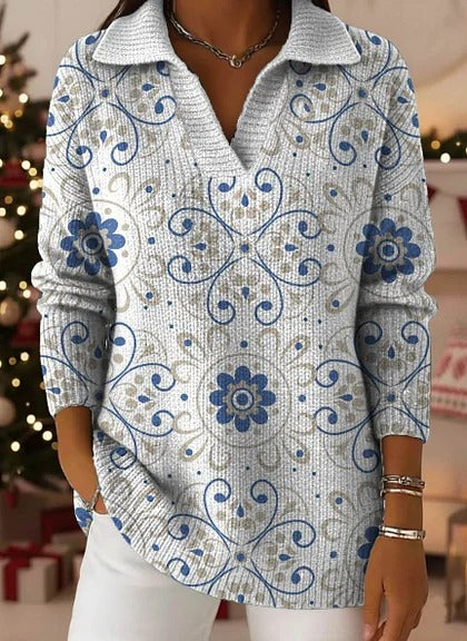 Gradient Flowing Light Buttonless Sequin-filled Dreamy Pattern Polo Shirt