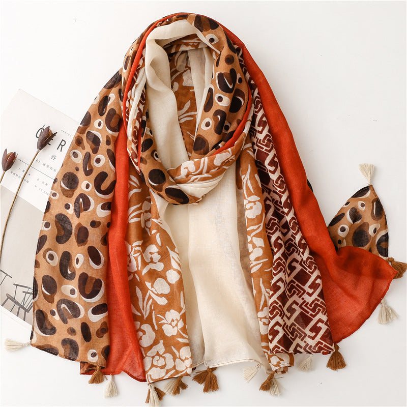 Creative Chinese Style Cotton And Linen Scarf