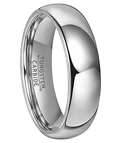Men's 6mm Wide Full Glossy Tungsten Ring