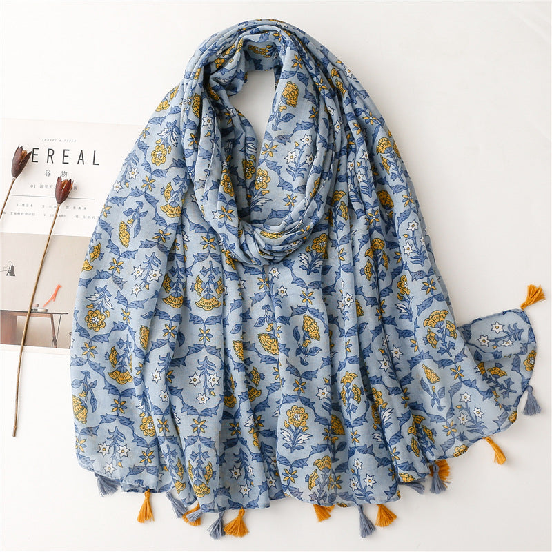 Creative Chinese Style Cotton And Linen Scarf