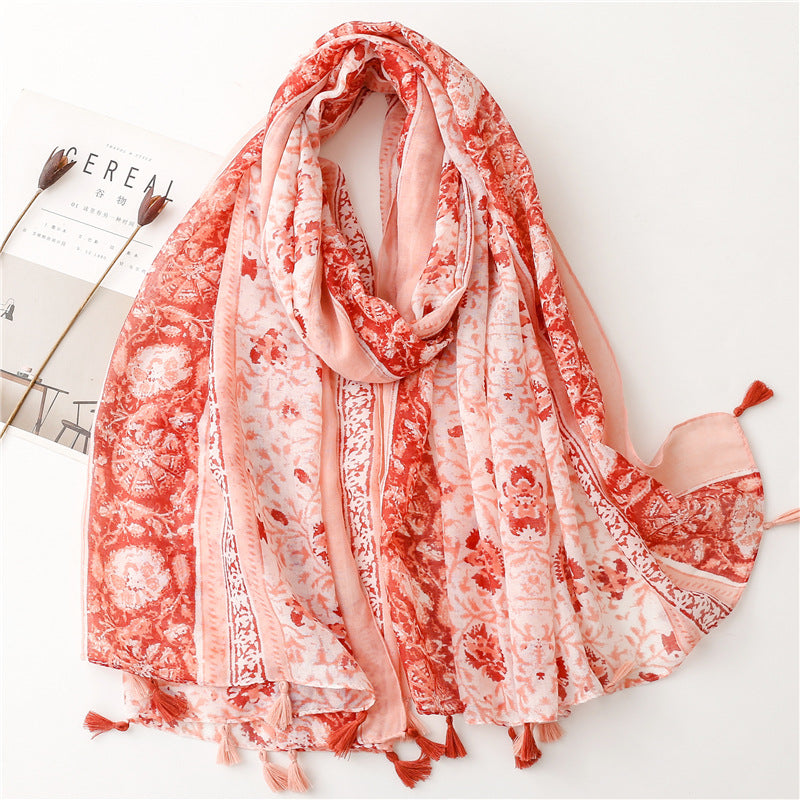 Creative Chinese Style Cotton And Linen Scarf