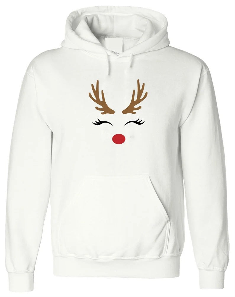 Autumn And Winter Cartoon Elk Men's And Women's Hoodie