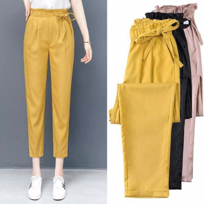 Slim Feet Cropped Tappered Harem Casual Pants