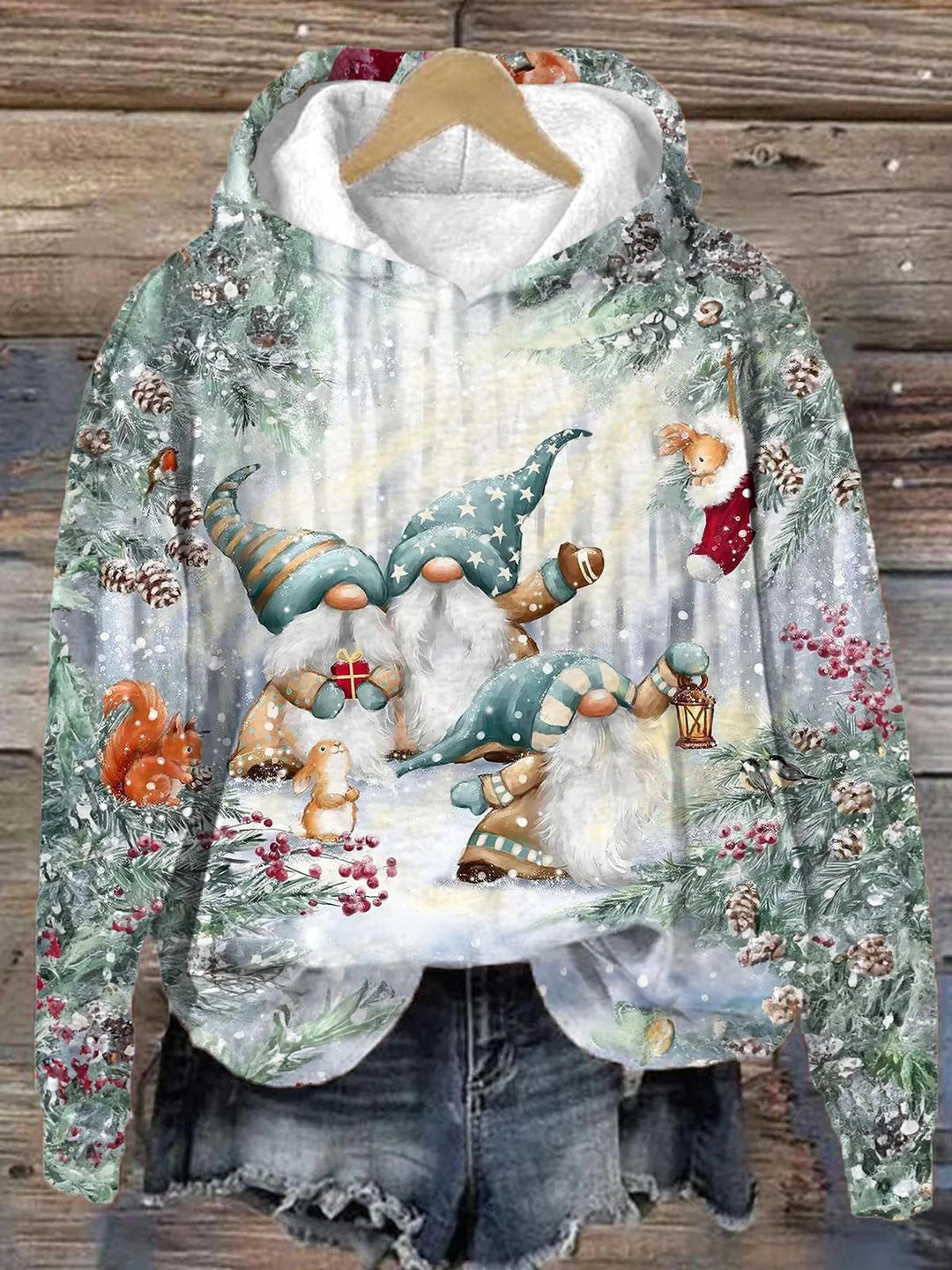 All-matching Printed Hooded Jacket Women's Top