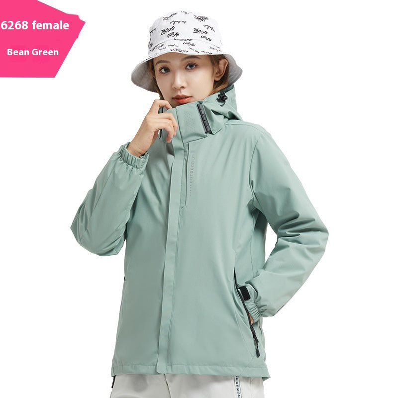 Shell Jacket Two-piece Set Coat Fleece Lined Removable Waterproof