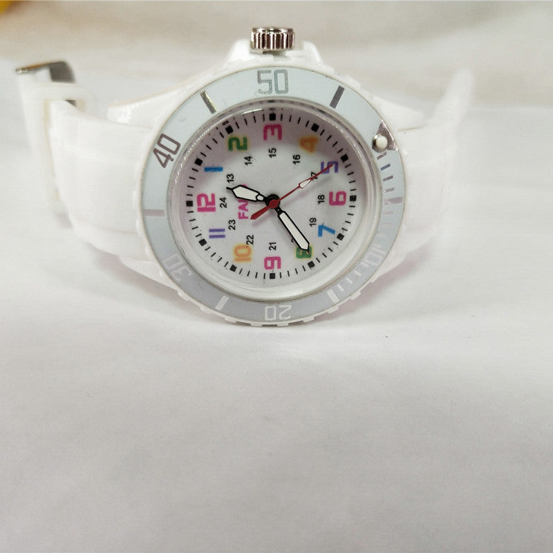 Silicone Watch Digital Women's Multi-color Colorful Plastic Watch