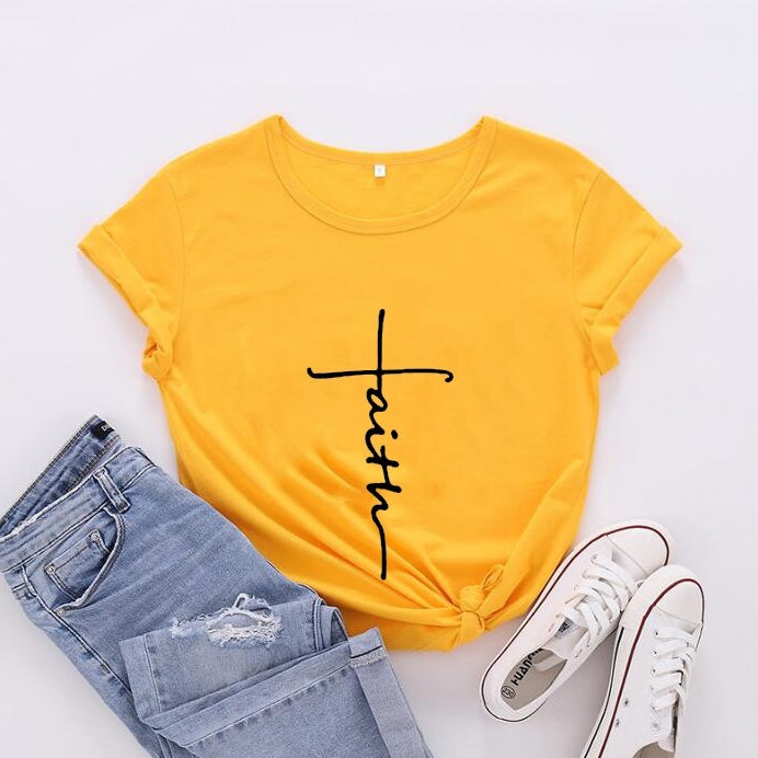 Women's Fashionable English Letter Short Sleeve Top