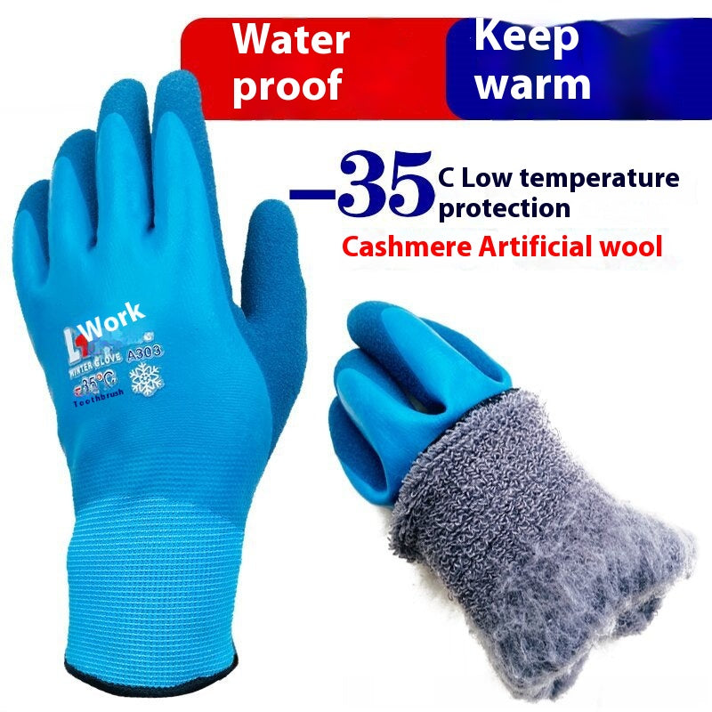 Fishing Waterproof Cold-proof Wear-resistant Winter Labor Gloves