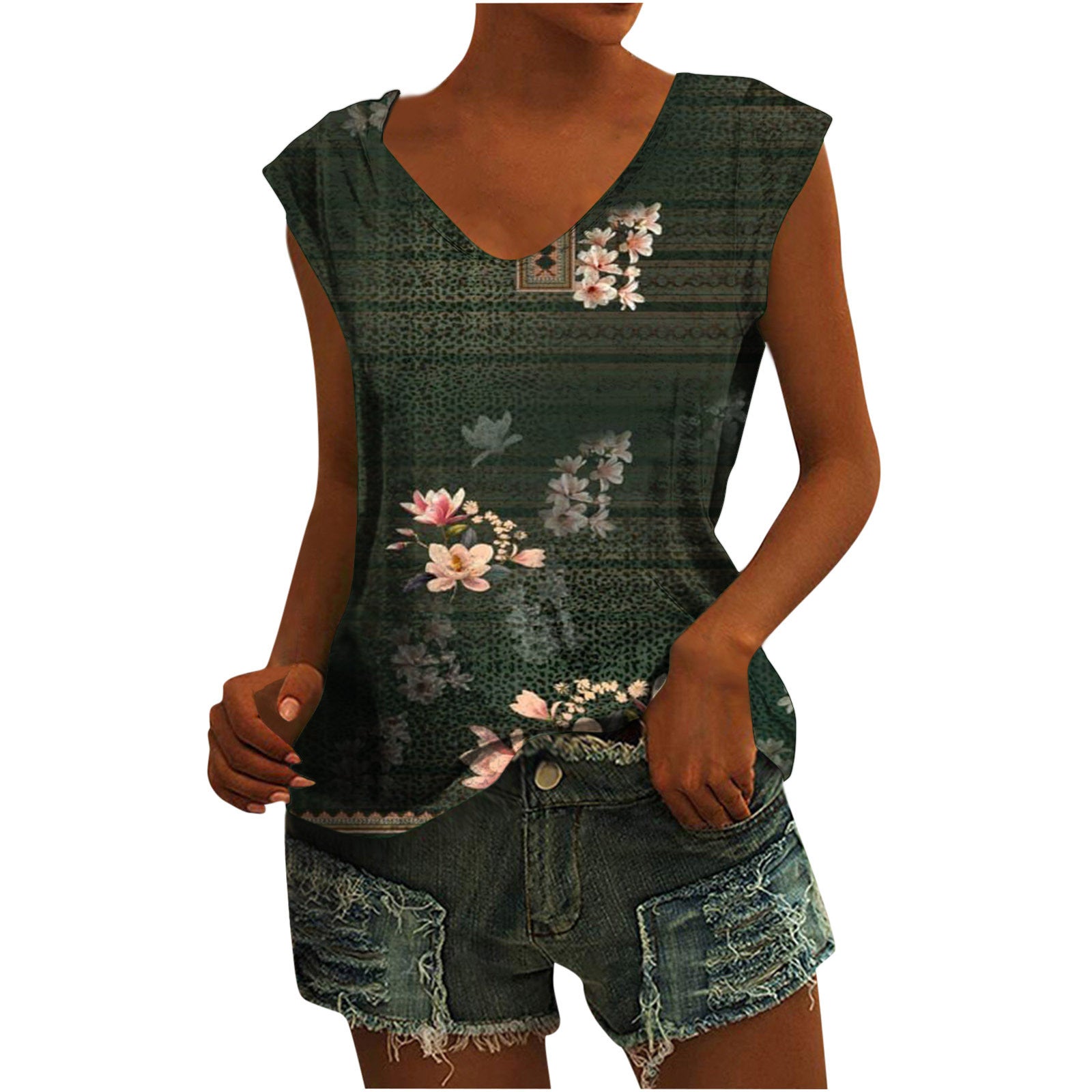 Printed All-matching Women's Sleeveless Vest