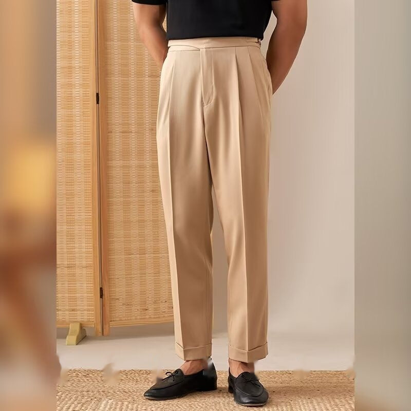 Men's Suit Pants Waist Head Straight-leg Trousers