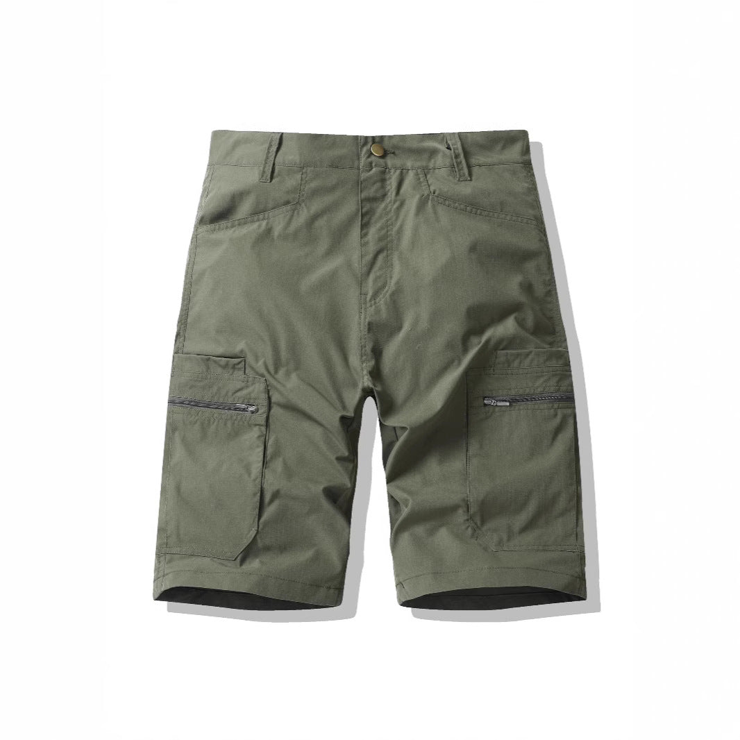 American Workwear Zipper Shorts High Street Fashion Outer Wear Loose Breeches