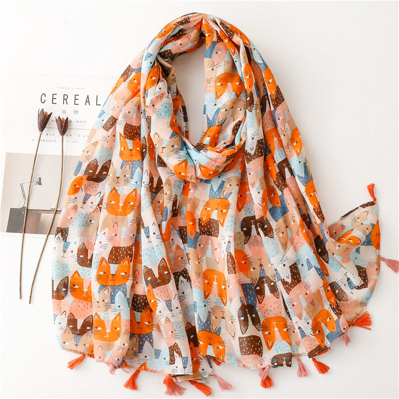 Creative Chinese Style Cotton And Linen Scarf