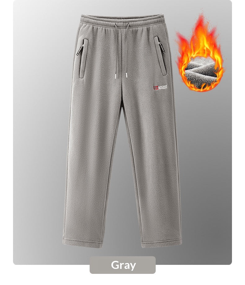 Men New AutumnWinter Fleece Lined Padded Norwegian Style Thermal Pants In American And European Sizes