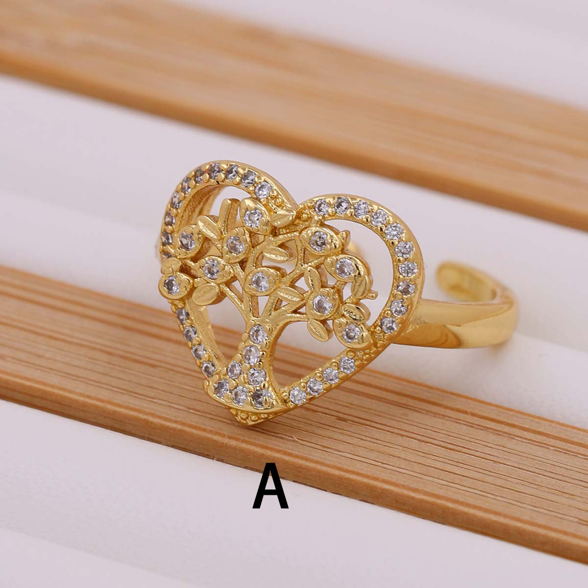 Tree Of Life Women's Ring Gold-plated Inlaid Zircon