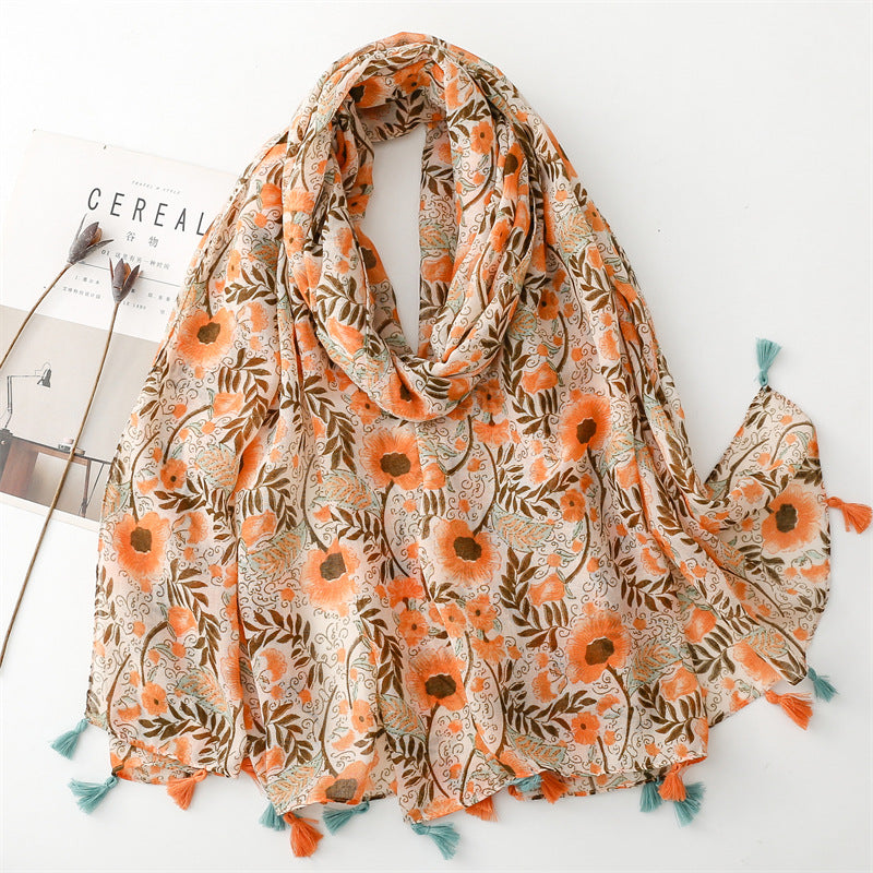 Creative Chinese Style Cotton And Linen Scarf