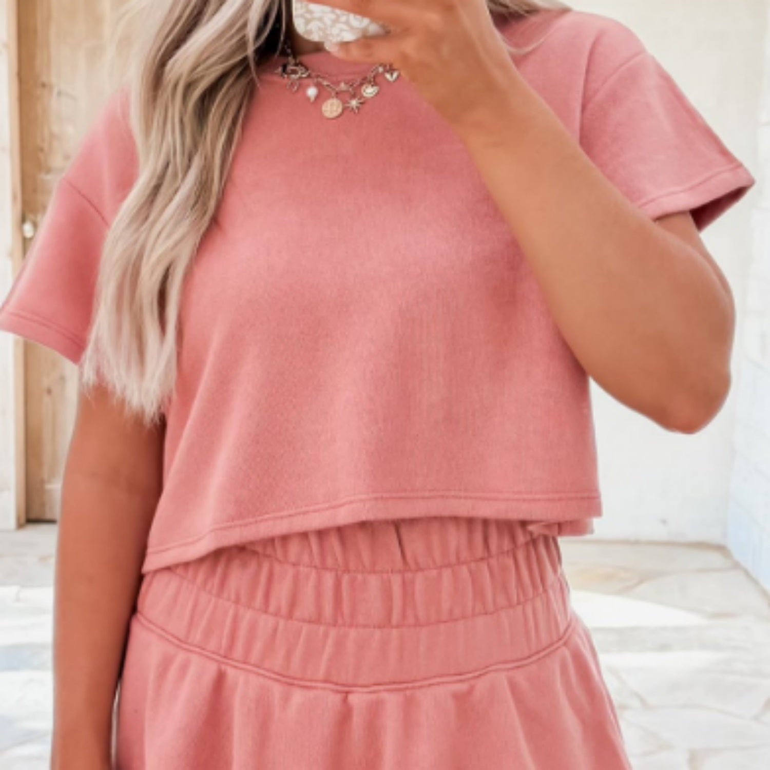 Black 2pcs Cropped Tee And Ruffle High Waist Skort Set