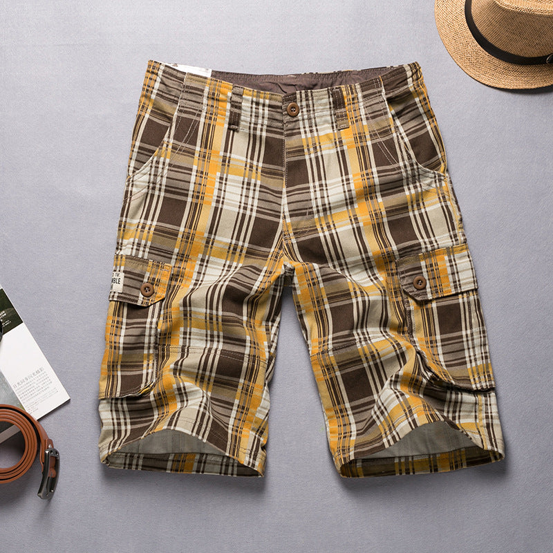 Men's Casual Plaid Beach Shorts