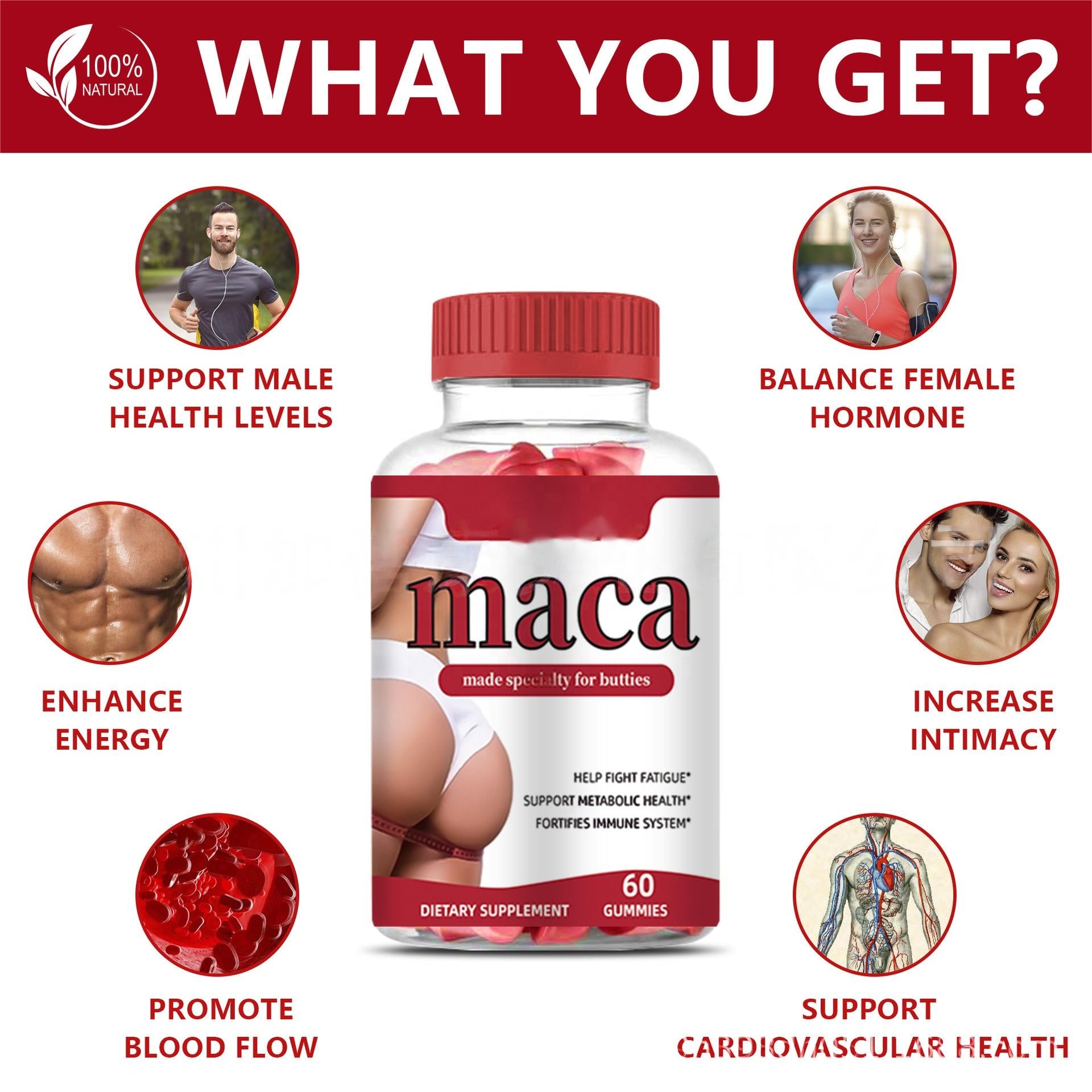60 Gummy Candies For Lifting And Enriching The Buttocks