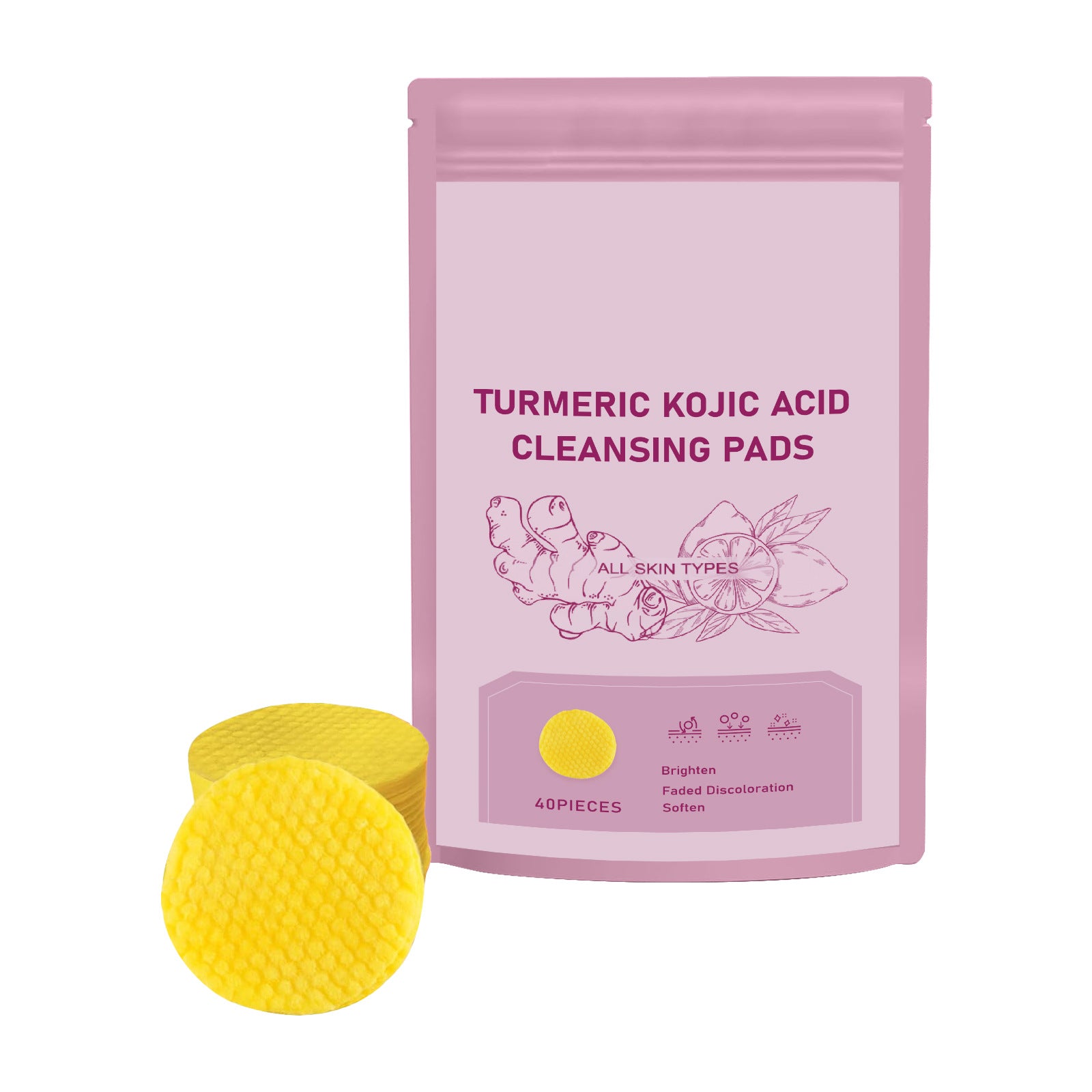 Kojic Acid Cleansing Pore Gentle Skin Care Turmeric Cleansing Pad