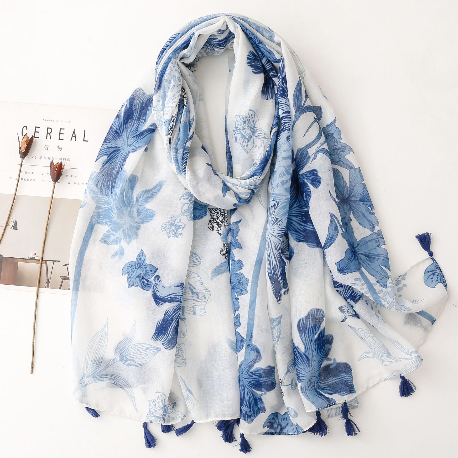 Creative Chinese Style Cotton And Linen Scarf