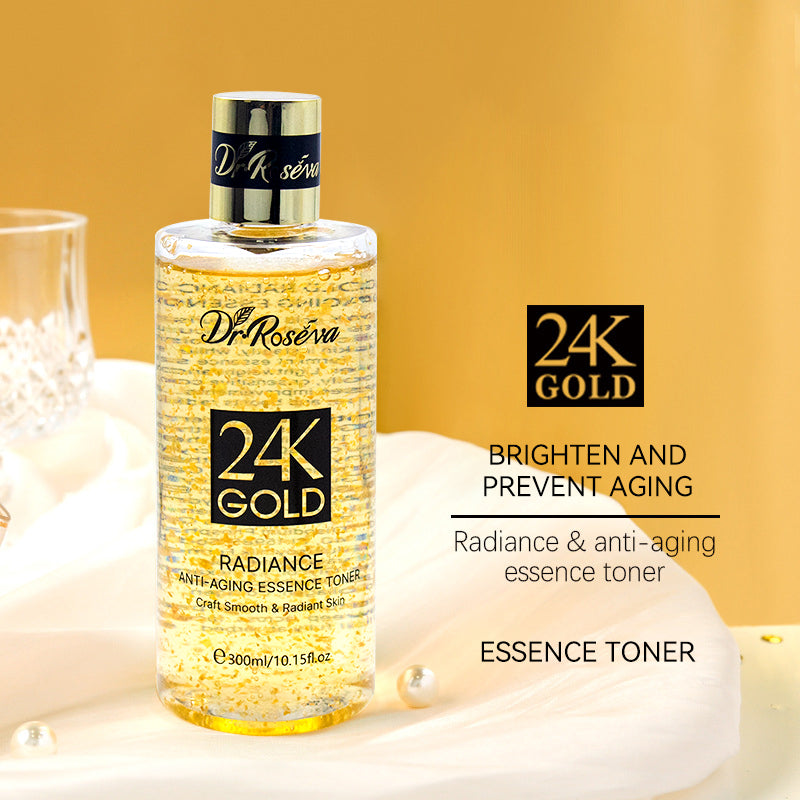 DR.ROSEVA Skin Care 24K Gold Collagen Toner Facial Pore Care Herbal Moisturizing Nourishing Toner