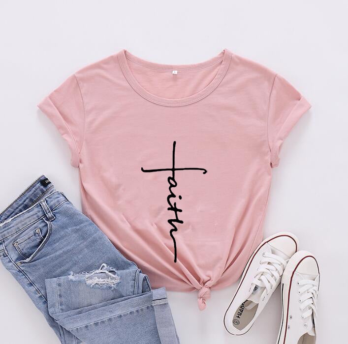 Women's Fashionable English Letter Short Sleeve Top