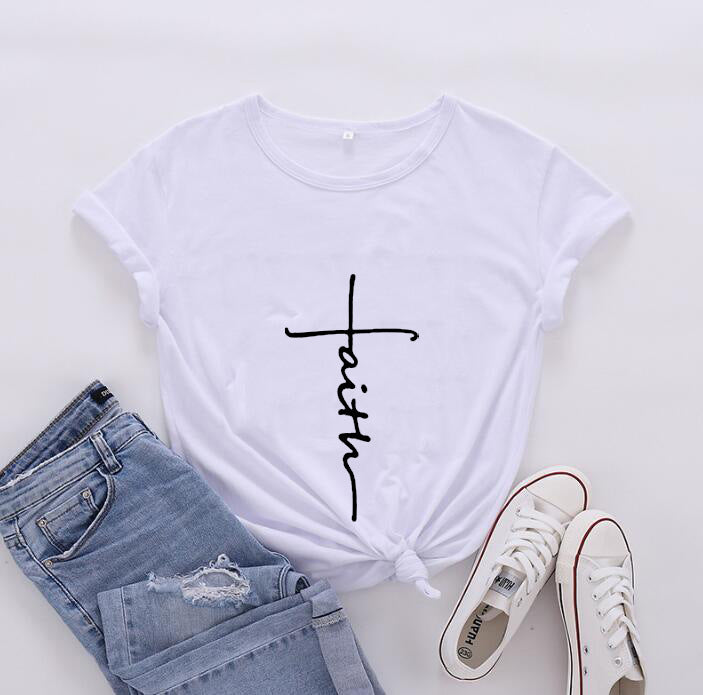 Women's Fashionable English Letter Short Sleeve Top