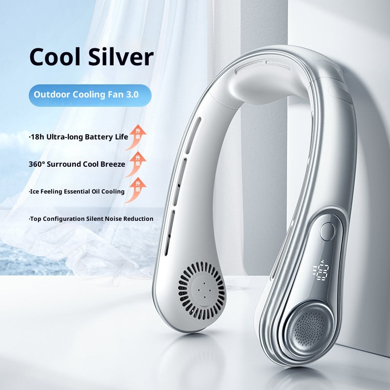 Joyroom Outdoor Portable Usb Rechargeable Hanging Neck Fan Portable Lazy Fan