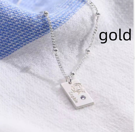 Blossom Birth Flower Stone Necklace Personalized Birth Flower Necklace