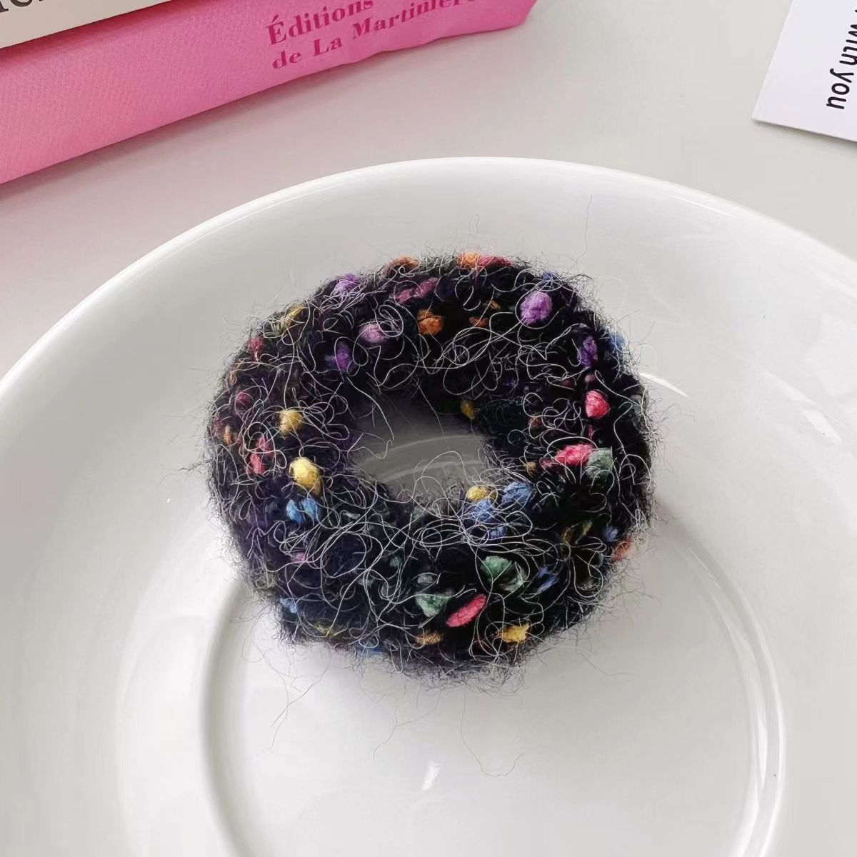 Women's Simple Plush Color Large Intestine Hair Ring