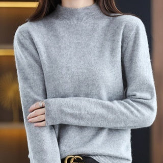 Autumn And Winter Sweater Half-high Collar Long Sleeves Women's Top Loose Slimming And All-matching