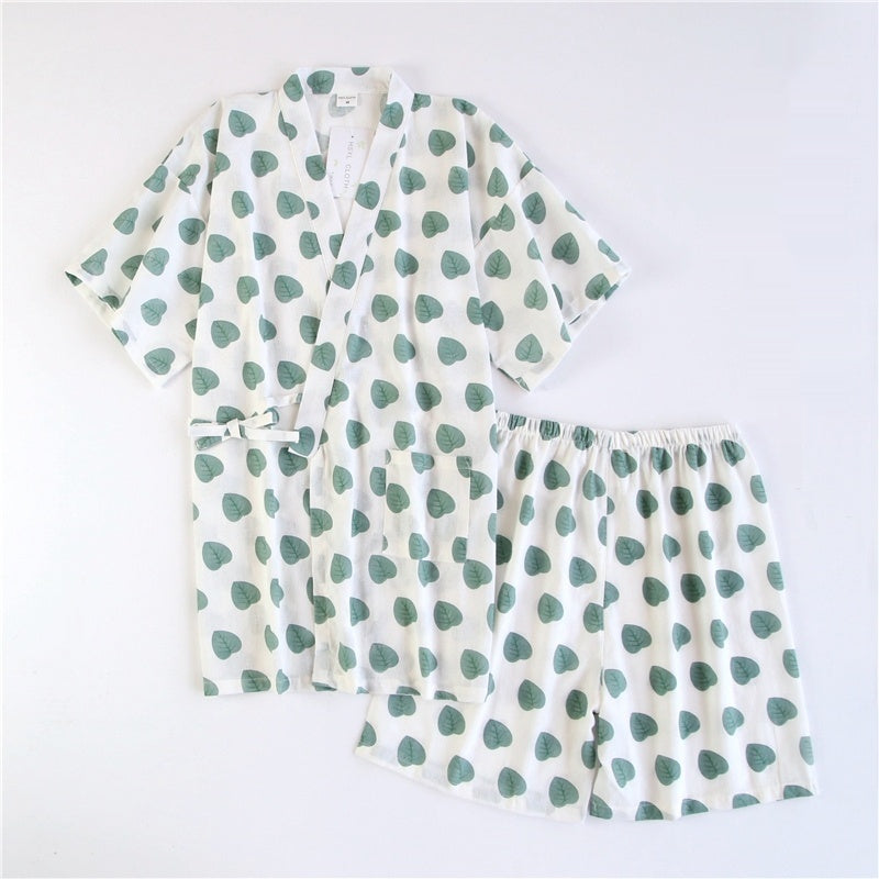 Pajamas Summer Gauze Thin Short Sleeved Shorts Set
