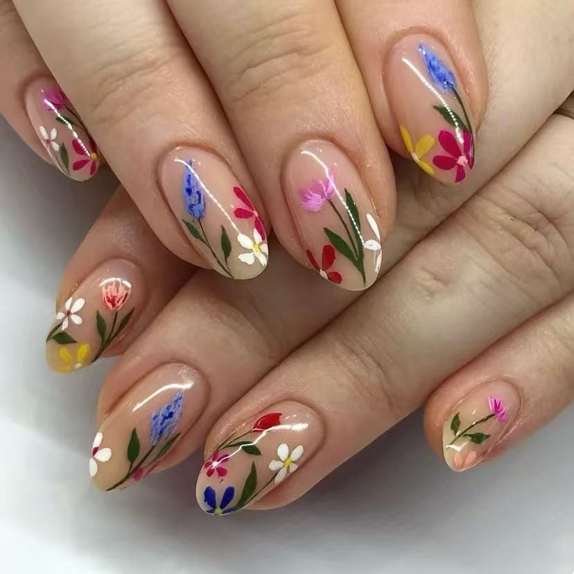 European And American Almond-shaped Removable Flower Wear Armor