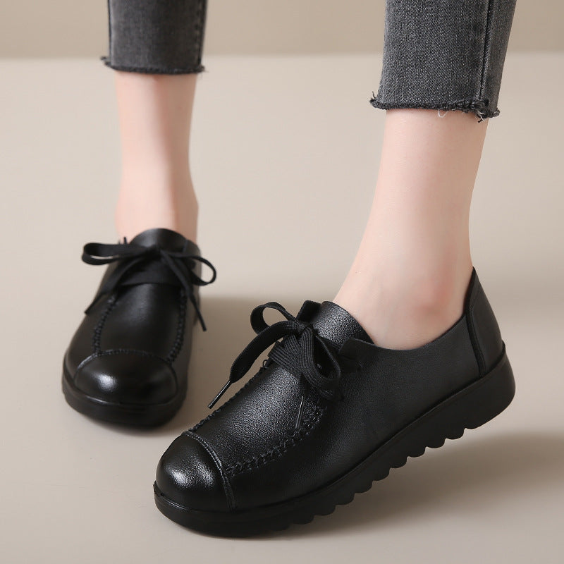 Women's Work Black Flat Soft Sole Anti-slip Shoes