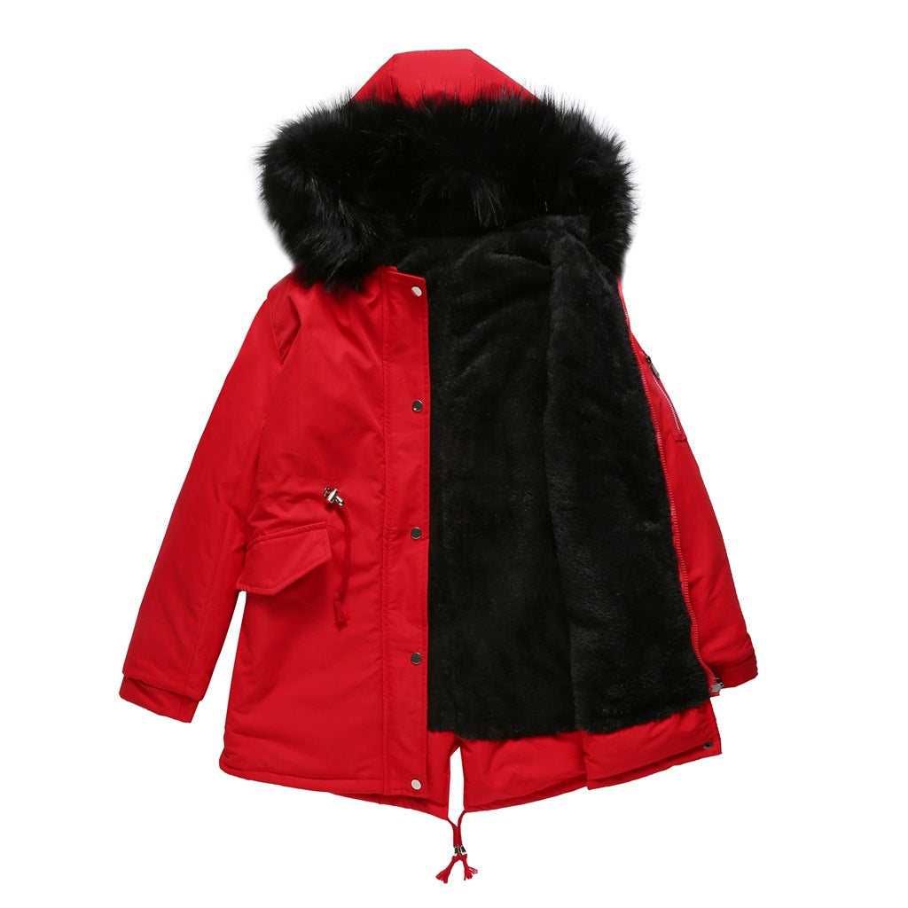 Parka Cotton-padded Coat Mid-length Hooded