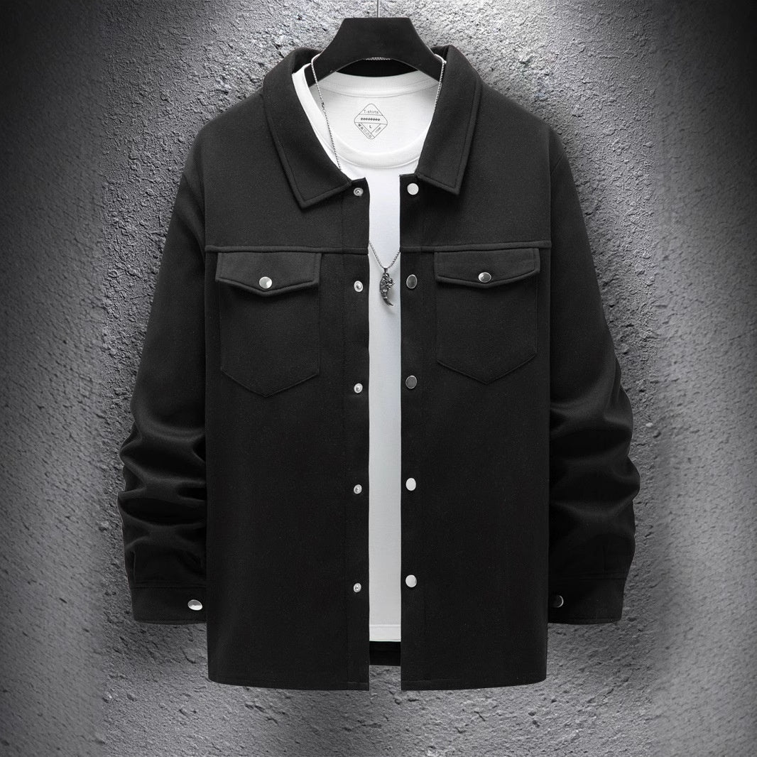 Men's Casual Spring And Autumn Solid Color Single-breasted Jacket Coat