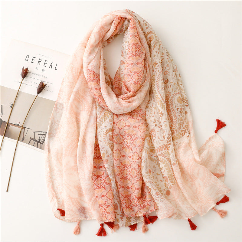 Creative Chinese Style Cotton And Linen Scarf