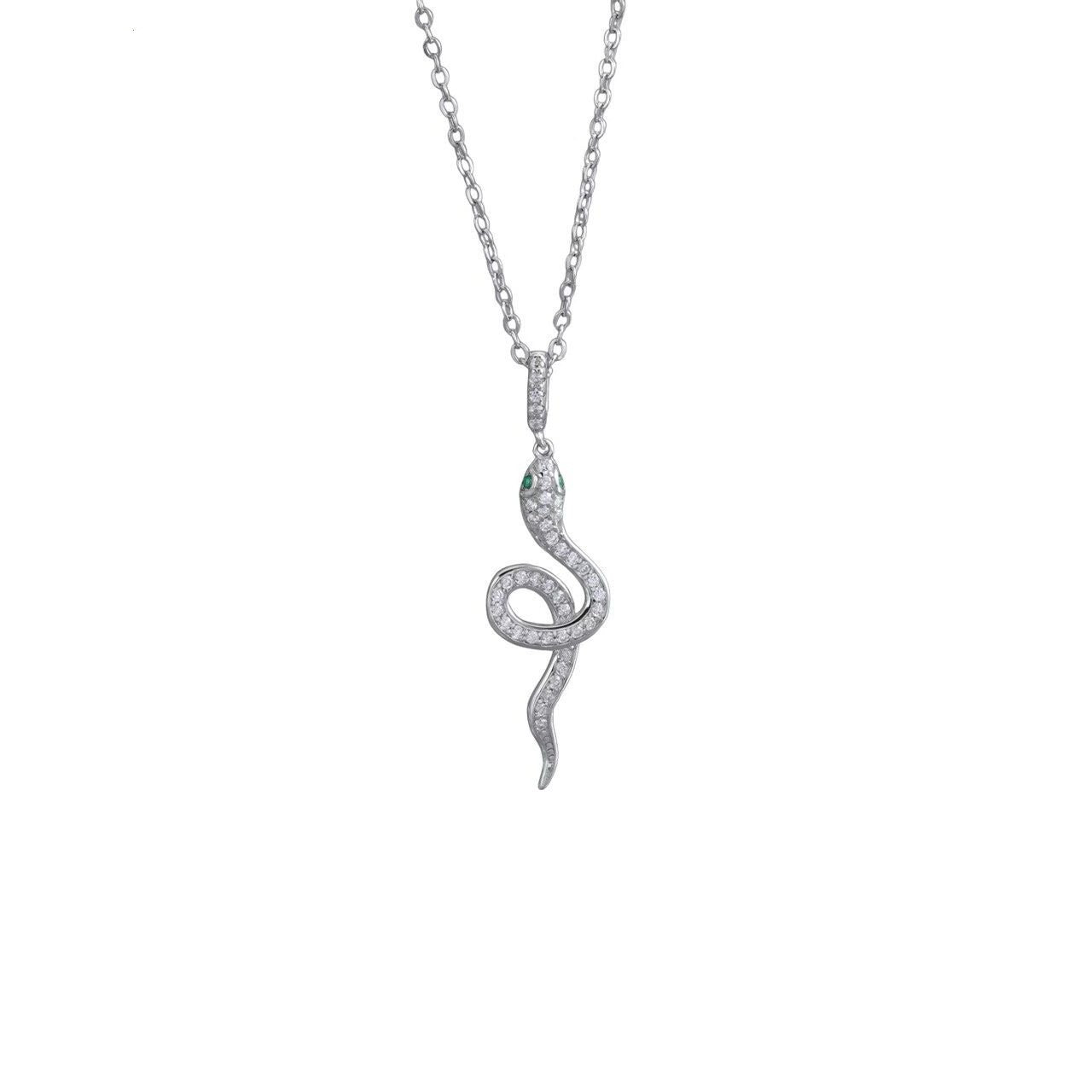 S925 Sterling Silver Cold Wind Curved Snake Necklace