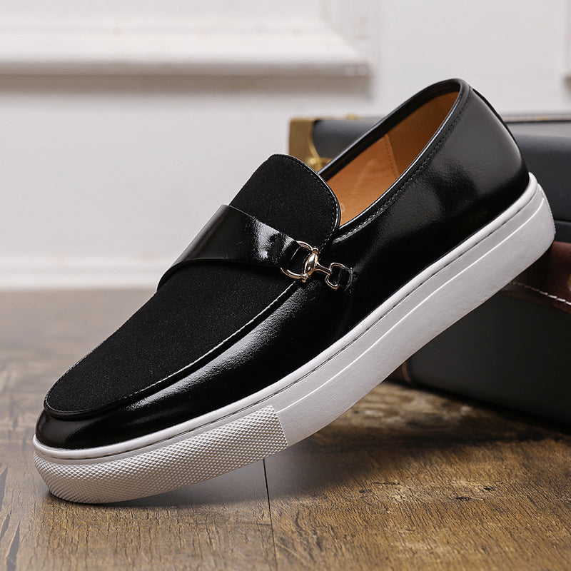 Men's Leather Shoes Horsebit Buckle Slip-on