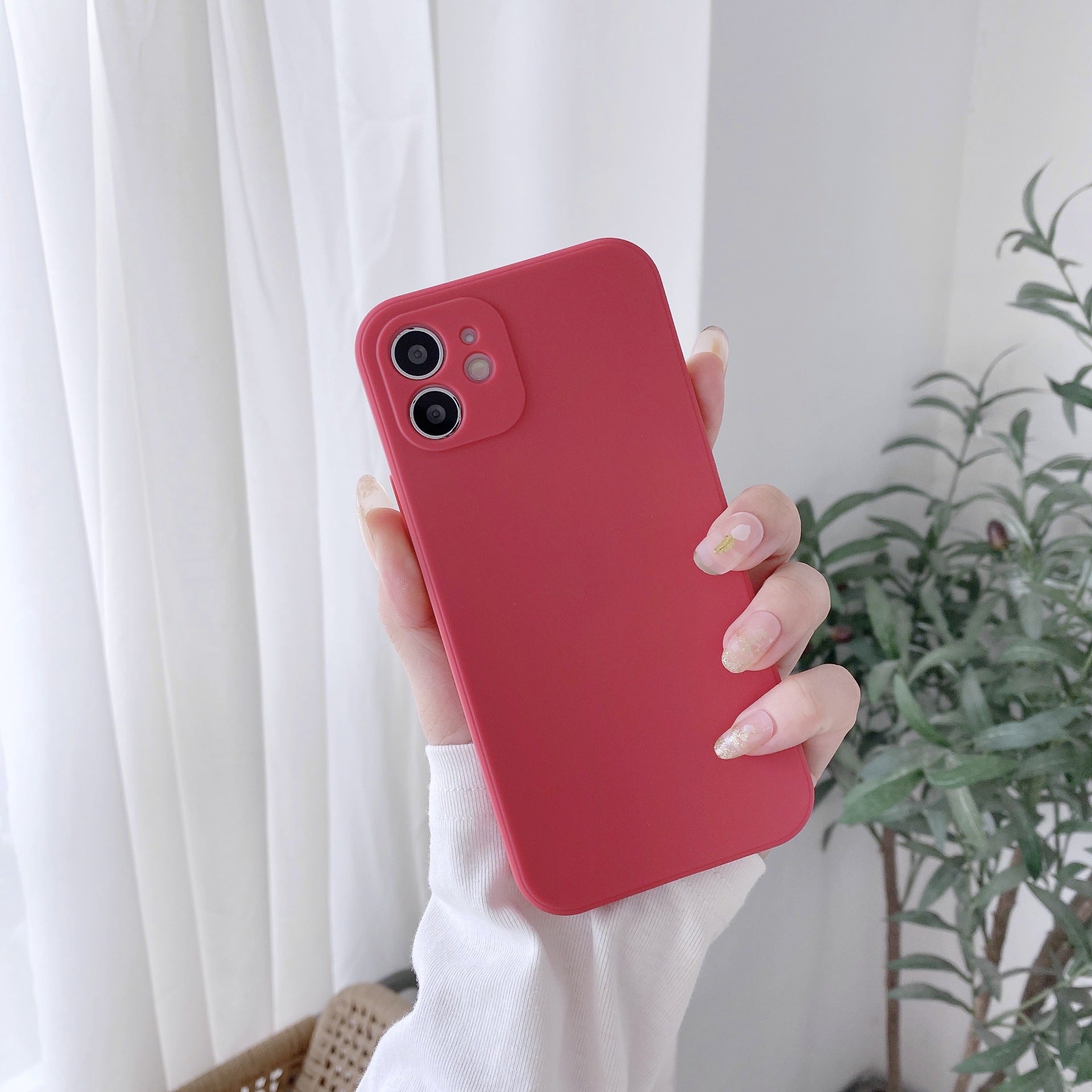 Straight Edge Liquid Silicone Protective Sleeve Phone Case