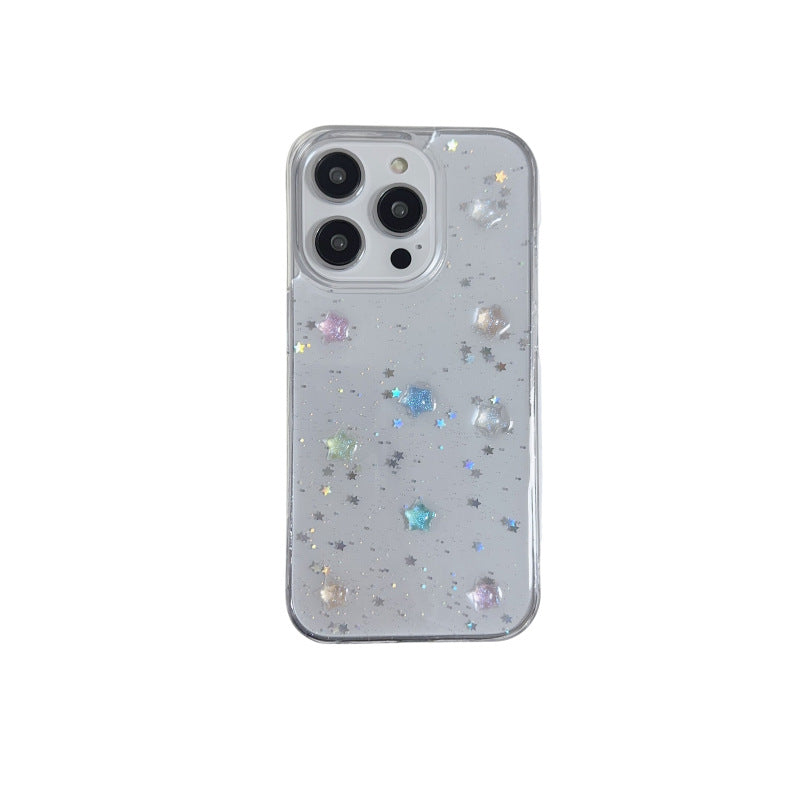 Luminous Stars Simple Glitter Transparent Soft Cover Phone Case