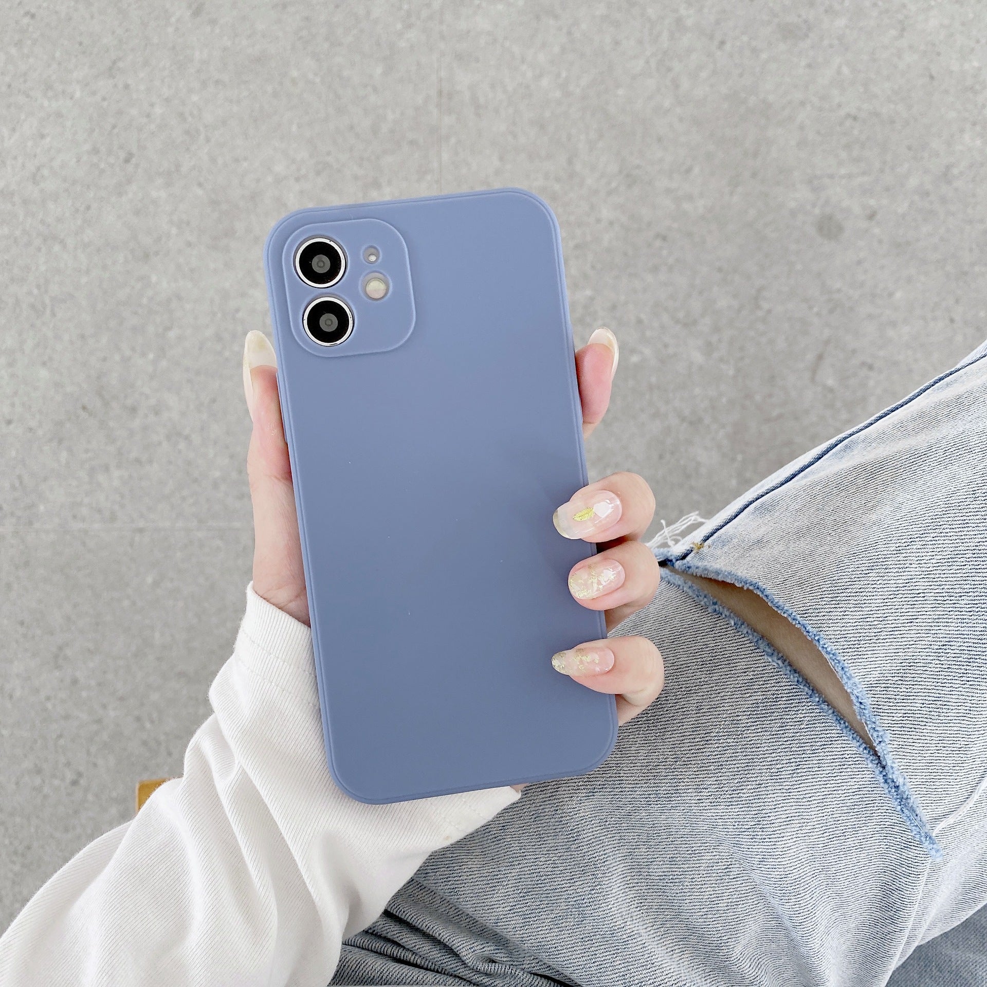 Straight Edge Liquid Silicone Protective Sleeve Phone Case