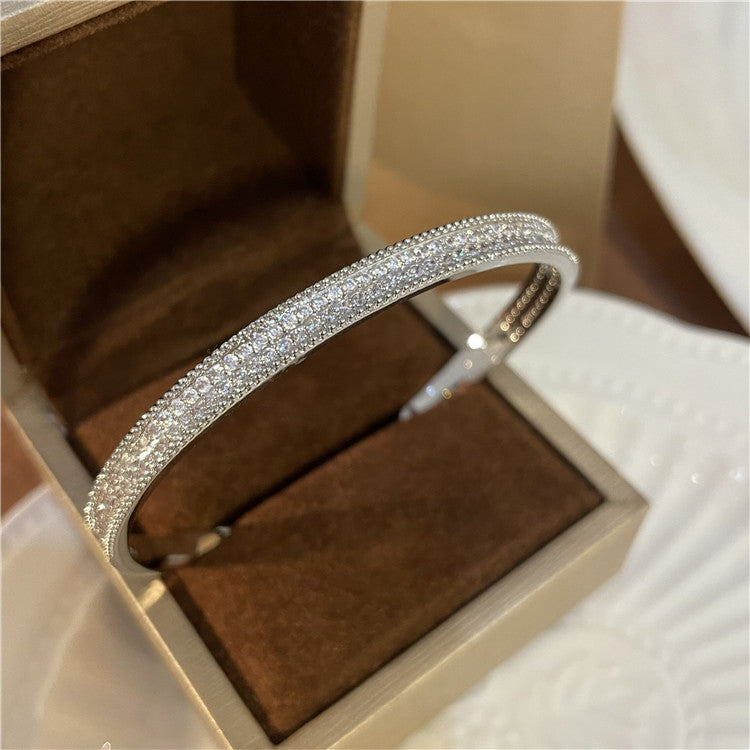 Light Luxury High-grade Exquisite Two-color Full Diamond Fine Bracelet