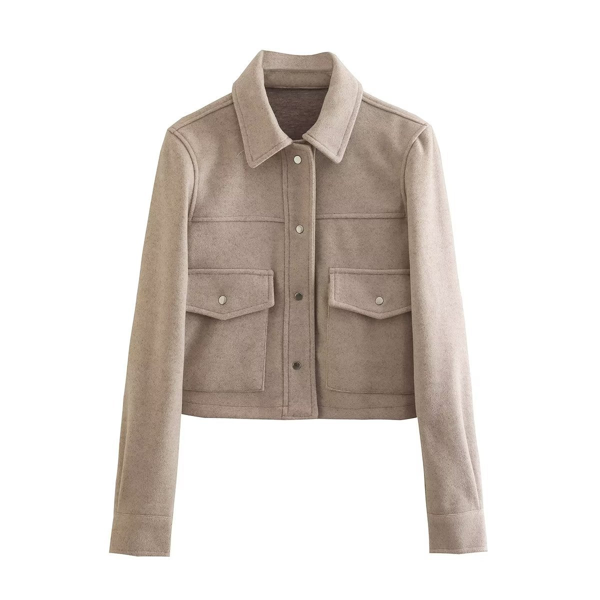 Women's Soft Woolen Shirt Woolen Coat Top
