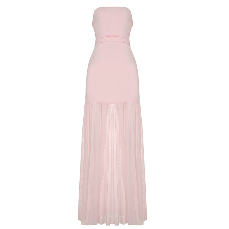 Women's Elegant Mesh Tube Top Dress