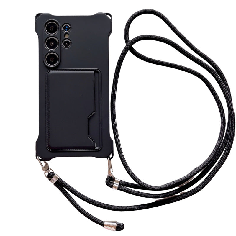 Four-corner Liquid Card Holder Lanyard Phone Case