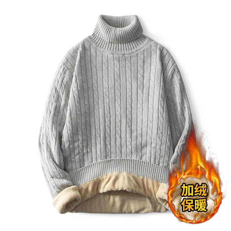 Men's Fleece-lined Thick Neck Sweater