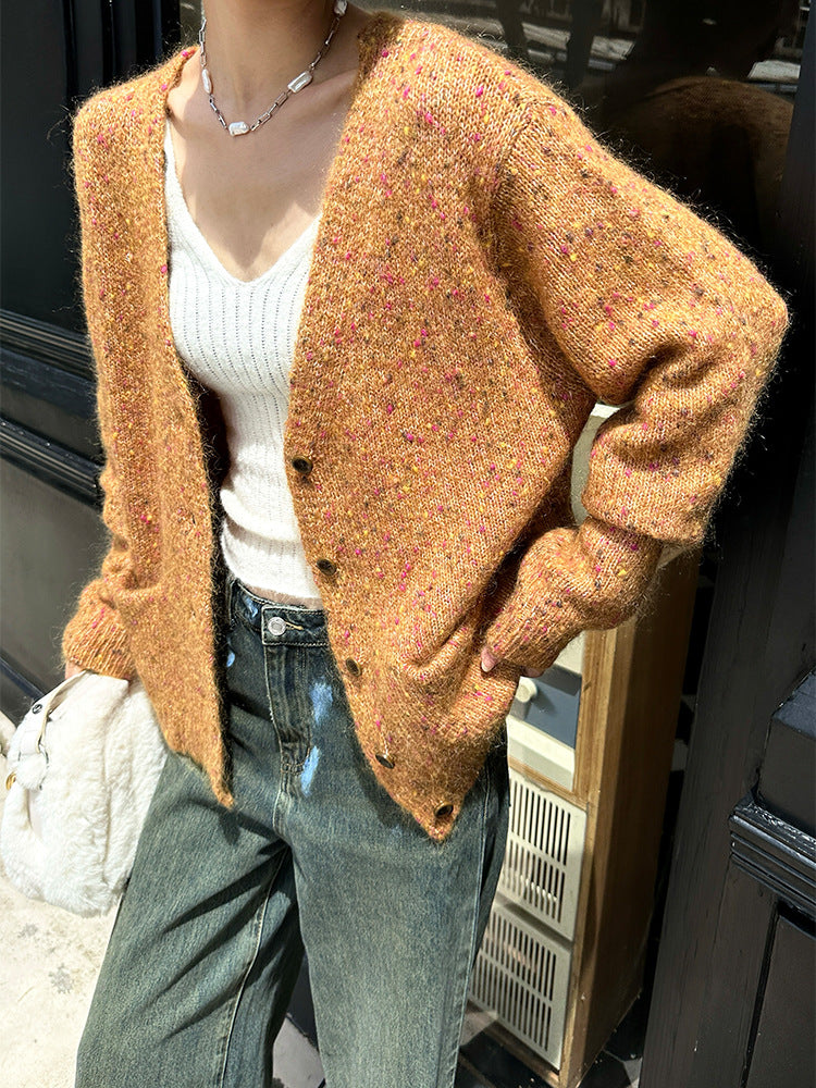 Loose Wool Sweater Top Coat