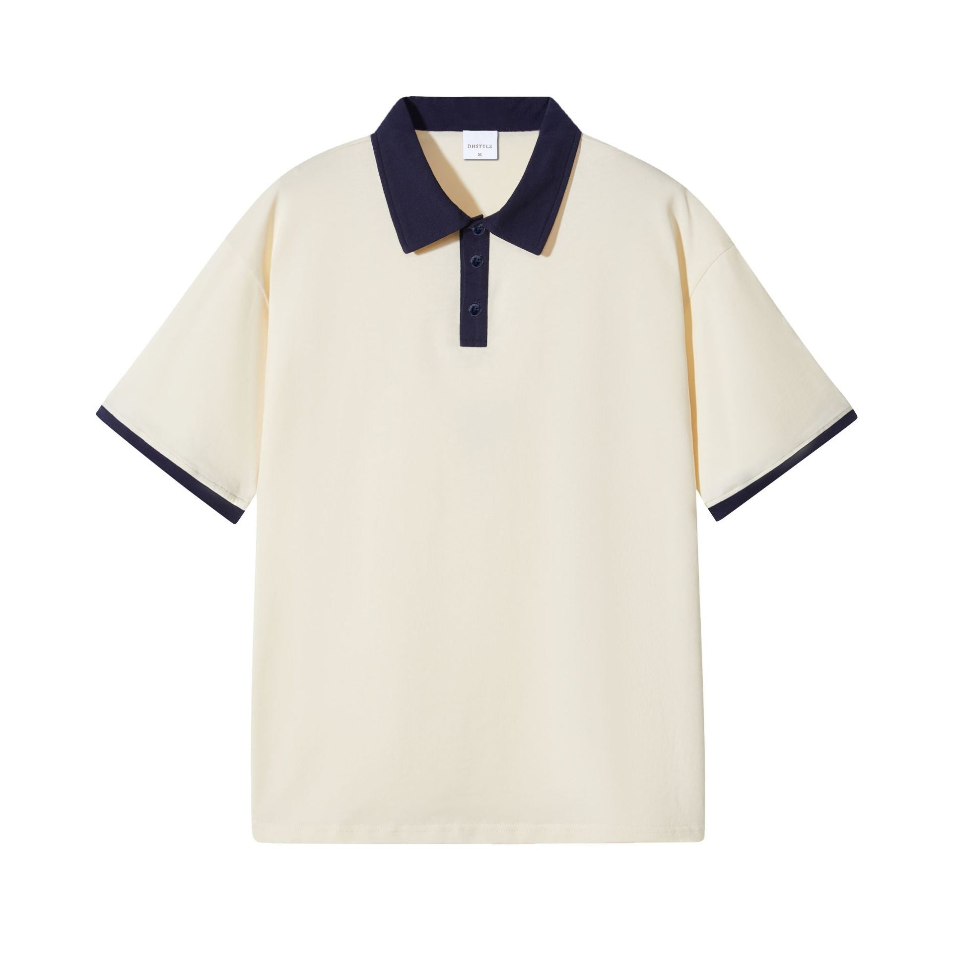Japanese Fashion Brand Casual Contrast Color Lapel Short Sleeve