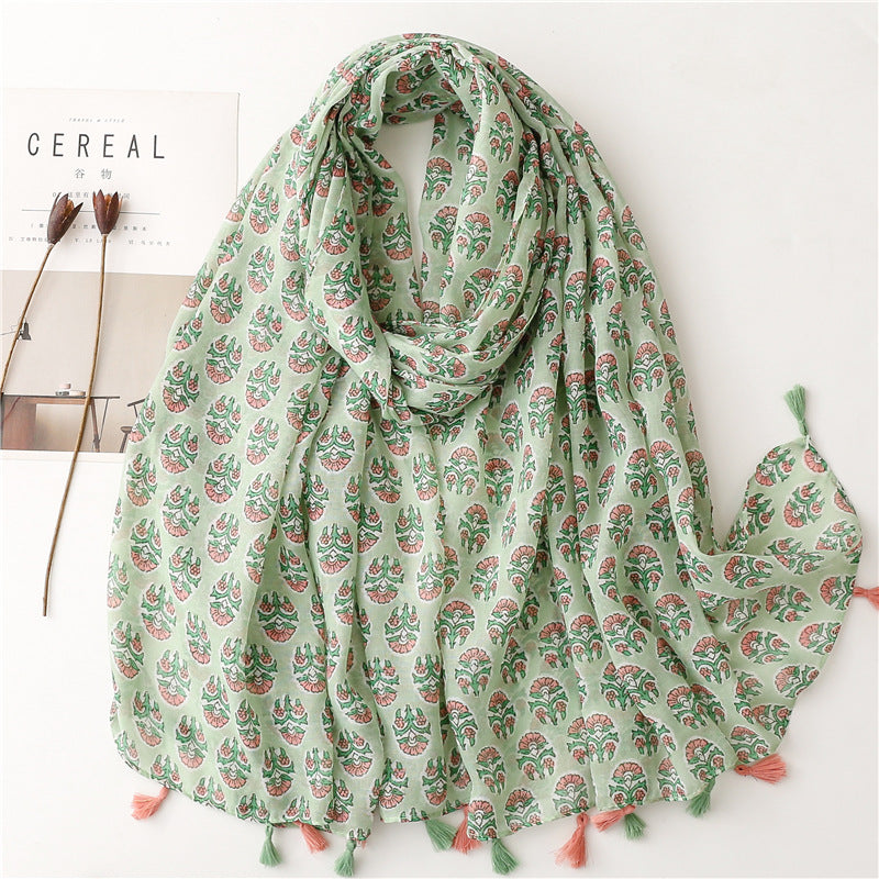 Creative Chinese Style Cotton And Linen Scarf